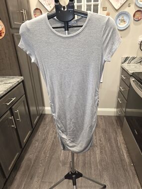 Light Gray Short-Sleeve Tunic Top